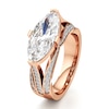 Thumbnail Image 4 of J'Lure Lab-Grown Diamond Moval Old-Cut Engagement Ring 3-1/2 ct tw 18K Rose Gold