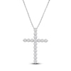 Thumbnail Image 1 of Lab-Grown Diamond Cross Necklace 1 ct tw 14K White Gold 18"