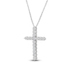 Thumbnail Image 2 of Lab-Grown Diamond Cross Necklace 1 ct tw 14K White Gold 18"