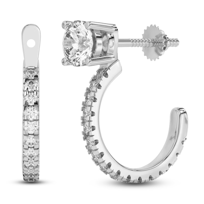 Main Image 2 of Lab-Grown Diamond Earring Hoop Jackets 1/3 ct tw 10K White Gold (Jacket Only)