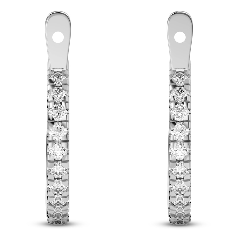 Main Image 3 of Lab-Grown Diamond Earring Hoop Jackets 1/3 ct tw 10K White Gold (Jacket Only)