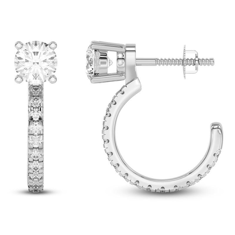 Main Image 4 of Lab-Grown Diamond Earring Hoop Jackets 1/3 ct tw 10K White Gold (Jacket Only)