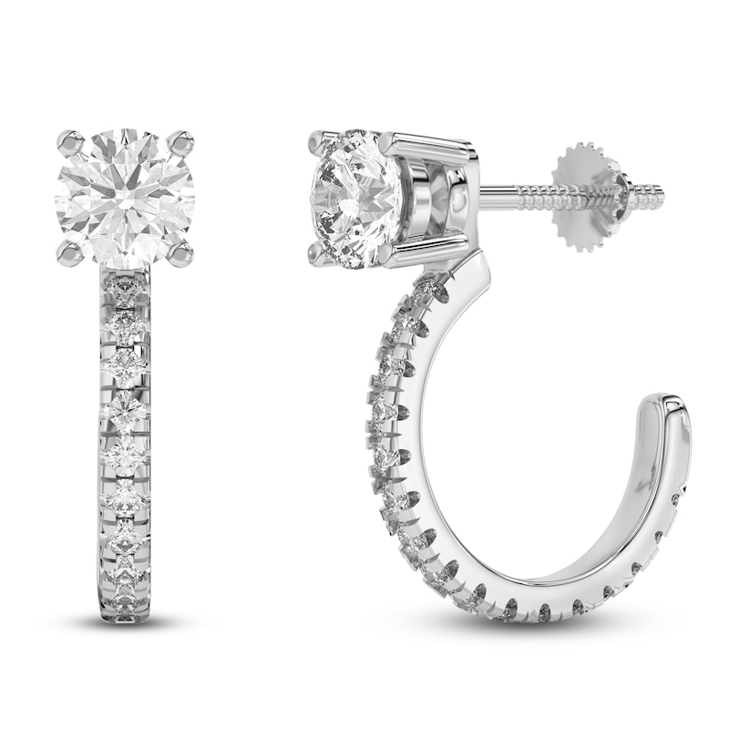 Main Image 5 of Lab-Grown Diamond Earring Hoop Jackets 1/3 ct tw 10K White Gold (Jacket Only)