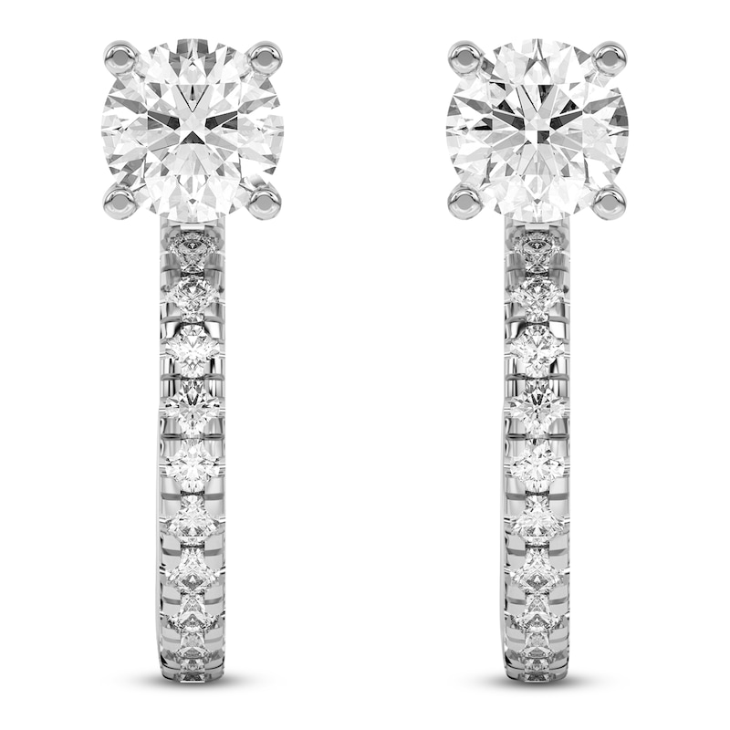 Main Image 7 of Lab-Grown Diamond Earring Hoop Jackets 1/3 ct tw 10K White Gold (Jacket Only)
