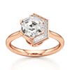 Thumbnail Image 1 of J'Lure Hexagon Step-Cut Lab-Grown Diamond Half-Halo Engagement Ring 2 ct tw 18K Rose Gold