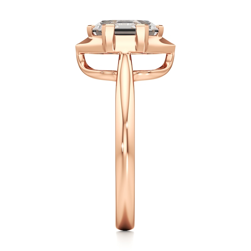 Main Image 3 of J'Lure Hexagon Step-Cut Lab-Grown Diamond Half-Halo Engagement Ring 2 ct tw 18K Rose Gold