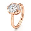 Thumbnail Image 4 of J'Lure Hexagon Step-Cut Lab-Grown Diamond Half-Halo Engagement Ring 2 ct tw 18K Rose Gold