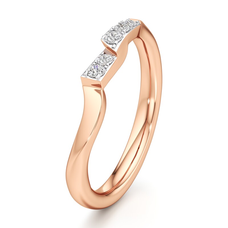 Main Image 4 of J'Lure Lab-Grown Diamond Wedding Band 1/8 ct tw 18K Rose Gold