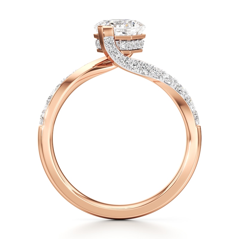 Main Image 2 of J'Lure Hexagon Brilliant-Cut Lab-Grown Diamond Bypass Engagement Ring 1-3/8 ct tw 18K Rose Gold