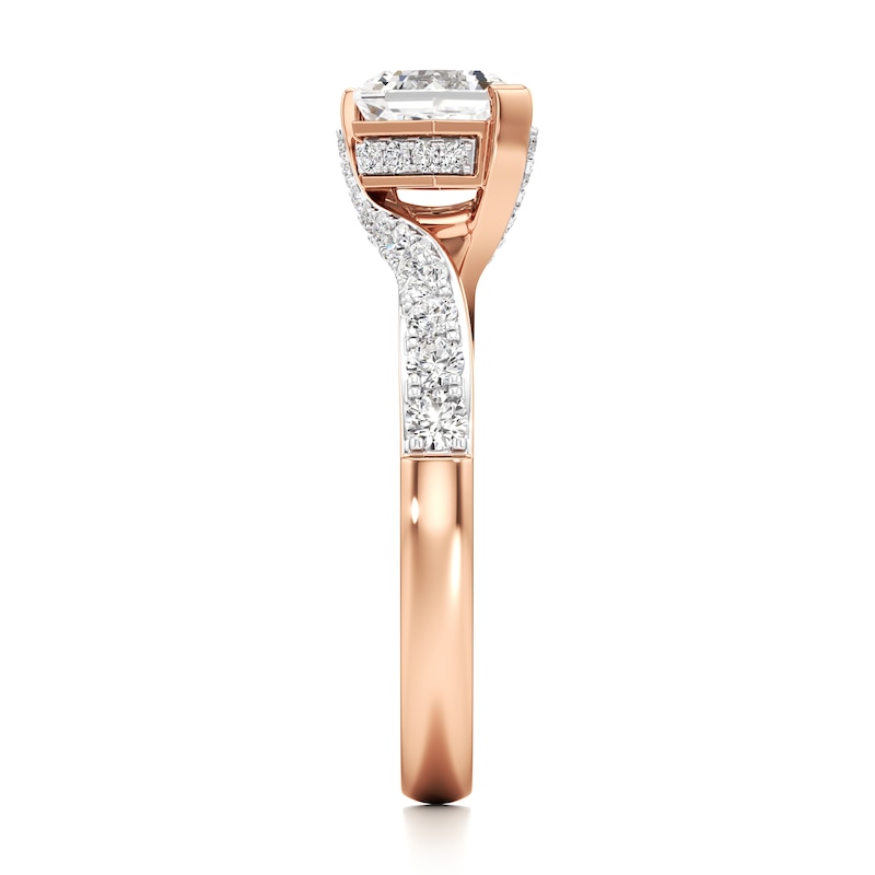 Main Image 3 of J'Lure Hexagon Brilliant-Cut Lab-Grown Diamond Bypass Engagement Ring 1-3/8 ct tw 18K Rose Gold