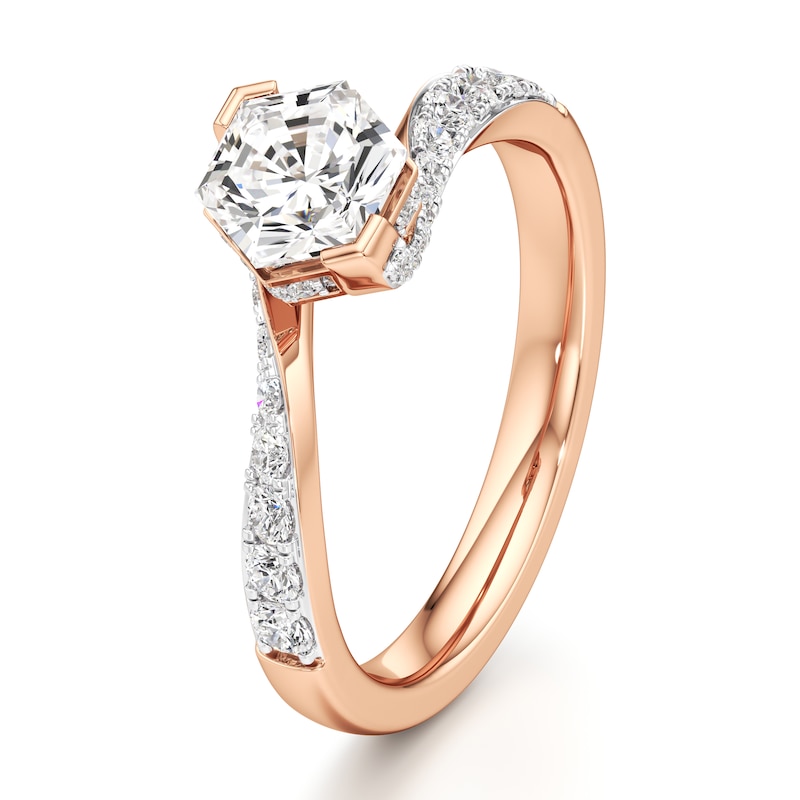 Main Image 4 of J'Lure Hexagon Brilliant-Cut Lab-Grown Diamond Bypass Engagement Ring 1-3/8 ct tw 18K Rose Gold