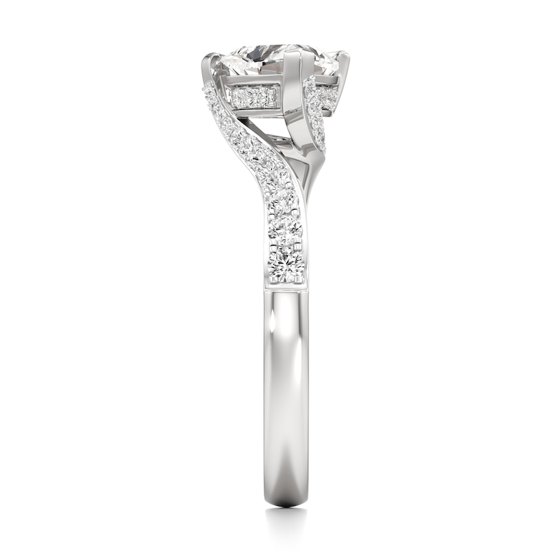 Main Image 3 of J'Lure Trillion Curved Brilliant-Cut Lab-Grown Diamond Bypass Engagement Ring 1-1/4 ct tw 18K White Gold