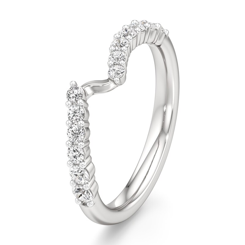 Main Image 4 of J'Lure Lab-Grown Diamond Contour Wedding Band 3/8 ct tw 18K White Gold