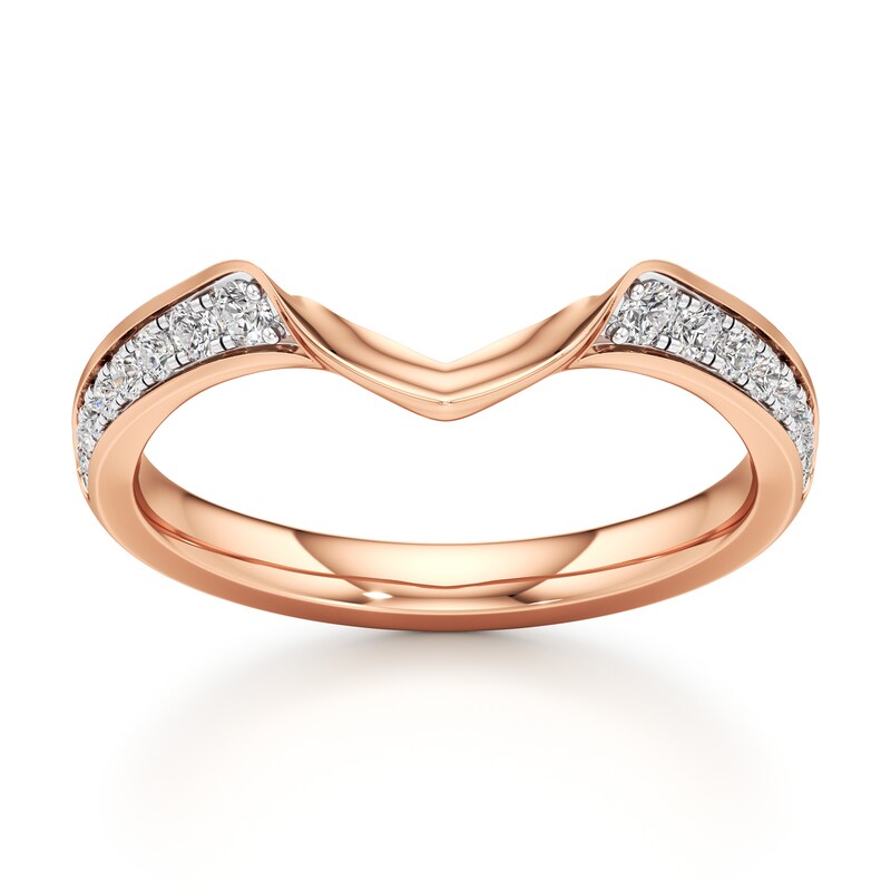 Main Image 1 of J'Lure Lab-Created Diamond Contour Wedding Band 1/5 ct tw 18K Rose Gold