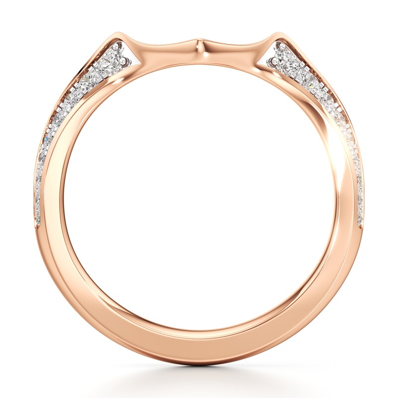 Main Image 2 of J'Lure Lab-Created Diamond Contour Wedding Band 1/5 ct tw 18K Rose Gold