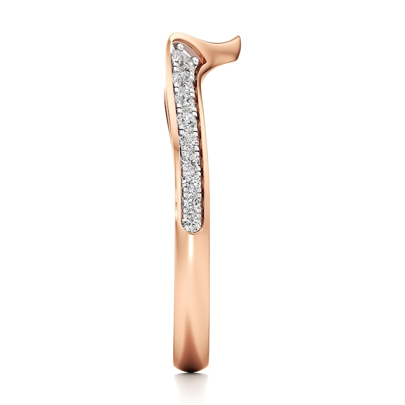 Main Image 3 of J'Lure Lab-Created Diamond Contour Wedding Band 1/5 ct tw 18K Rose Gold