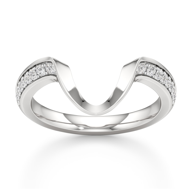Main Image 1 of J'Lure Lab-Created Diamond Contour Wedding Band 1/5 ct tw 18K White Gold
