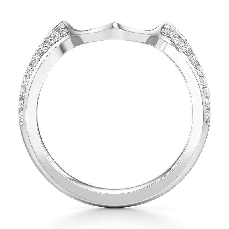Main Image 2 of J'Lure Lab-Created Diamond Contour Wedding Band 1/5 ct tw 18K White Gold