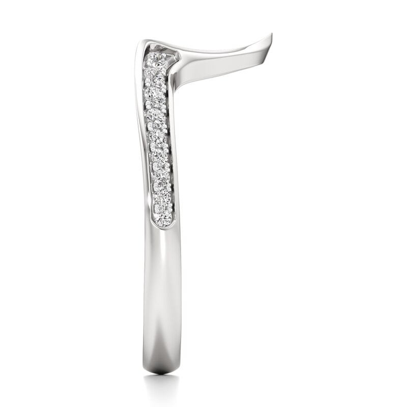 Main Image 3 of J'Lure Lab-Created Diamond Contour Wedding Band 1/5 ct tw 18K White Gold