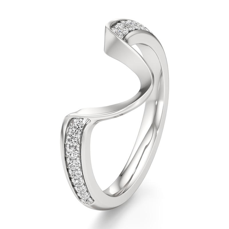 Main Image 4 of J'Lure Lab-Created Diamond Contour Wedding Band 1/5 ct tw 18K White Gold