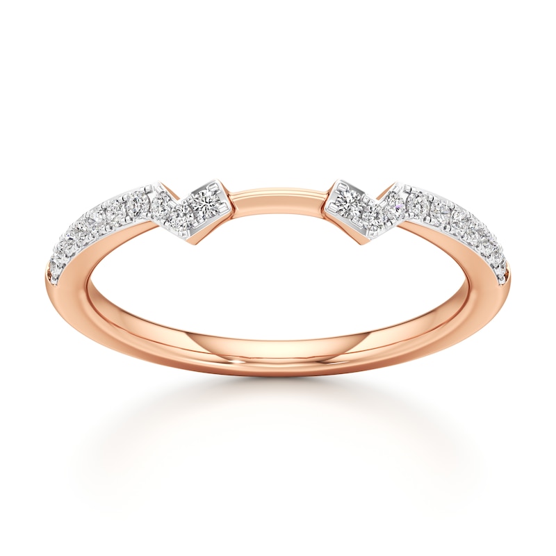 Main Image 1 of J'Lure Lab-Grown Diamond Angled Contour Wedding Band 1/6 ct tw 18K Rose Gold