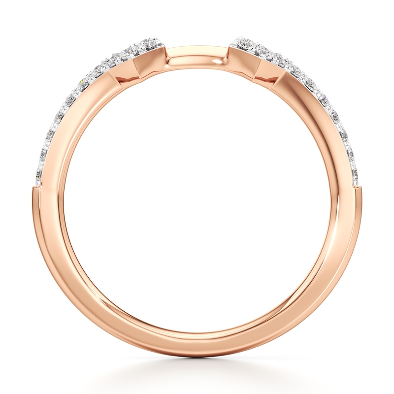 Main Image 2 of J'Lure Lab-Grown Diamond Angled Contour Wedding Band 1/6 ct tw 18K Rose Gold