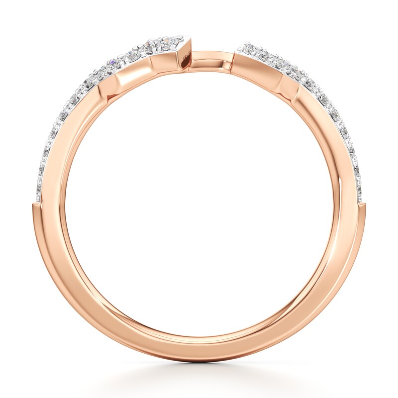 Main Image 2 of J'Lure Lab-Created Diamond Angled Contour Wedding Band 1/6 ct tw 18K Rose Gold