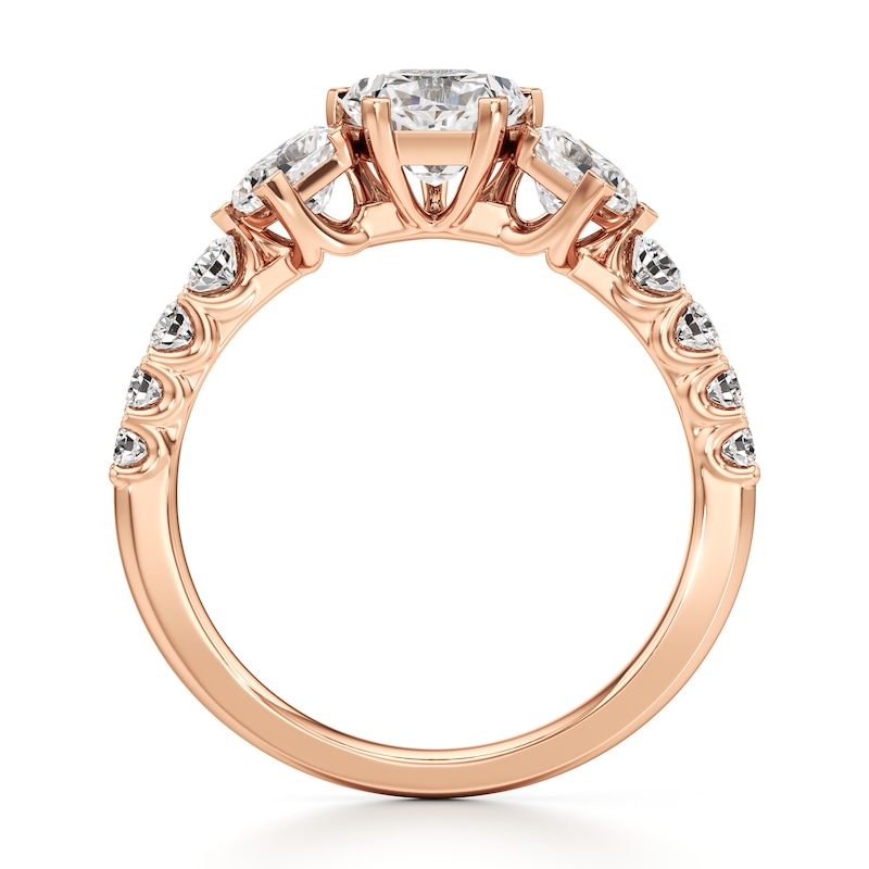 Main Image 2 of J'Lure Pentagon Brilliant-Cut Lab-Grown Diamond Engagement Ring 1-7/8 ct tw 18K Rose Gold