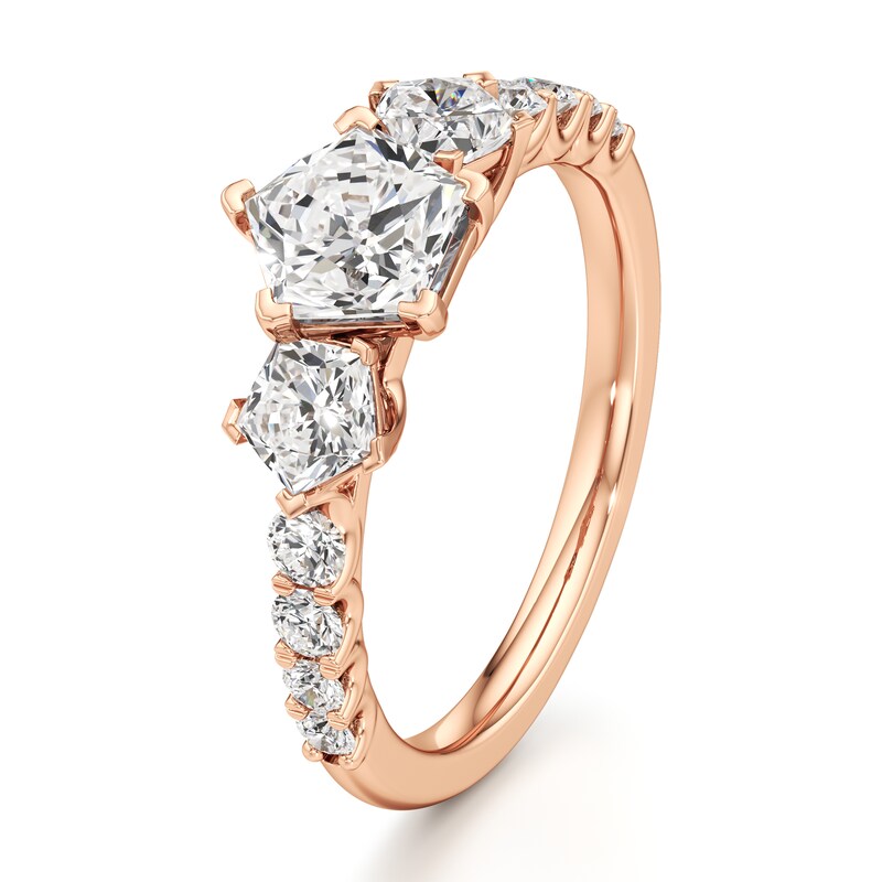 Main Image 4 of J'Lure Pentagon Brilliant-Cut Lab-Grown Diamond Engagement Ring 1-7/8 ct tw 18K Rose Gold