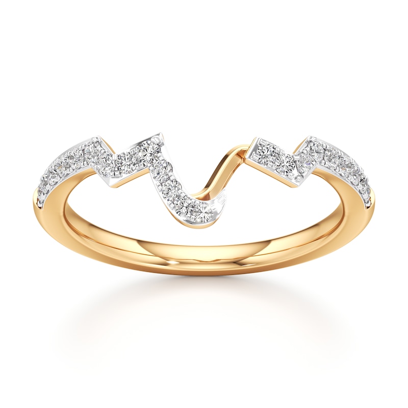 Main Image 1 of J'Lure Lab-Grown Diamond Angled Contour Wedding Band 1/4 ct tw 18K Yellow Gold
