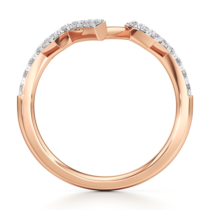 Main Image 2 of J'Lure Lab-Grown Diamond Angled Contour Wedding Band 1/4 ct tw 18K Rose Gold