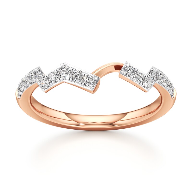 Main Image 1 of J'Lure Lab-Grown Diamond Angled Contour Wedding Band 1/4 ct tw 18K Rose Gold