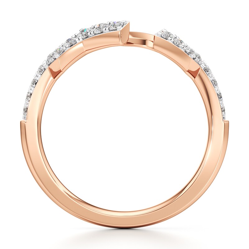 Main Image 2 of J'Lure Lab-Grown Diamond Angled Contour Wedding Band 1/4 ct tw 18K Rose Gold