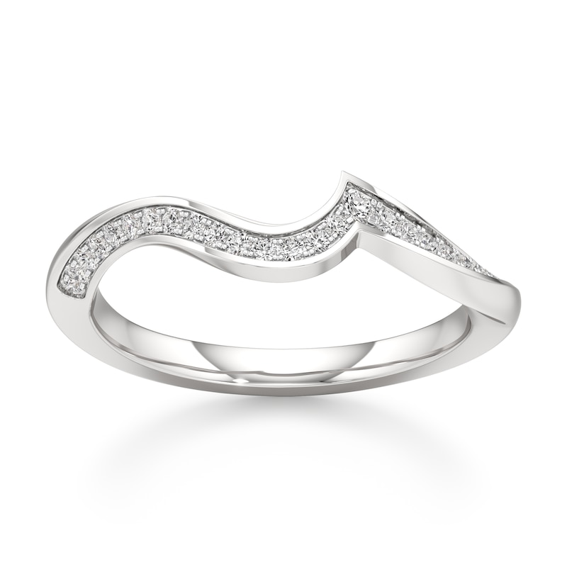 Main Image 1 of J'Lure Lab-Grown Diamond Contour Wedding Band 1/6 ct tw 18K White Gold