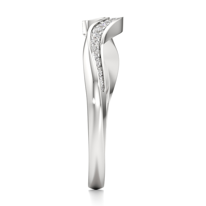 Main Image 3 of J'Lure Lab-Grown Diamond Contour Wedding Band 1/6 ct tw 18K White Gold