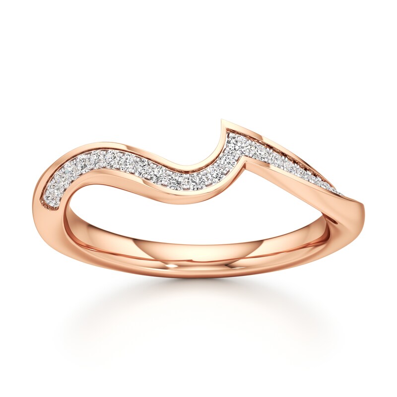 Main Image 1 of J'Lure Lab-Grown Diamond Contour Wedding Band 1/6 ct tw 18K Rose Gold