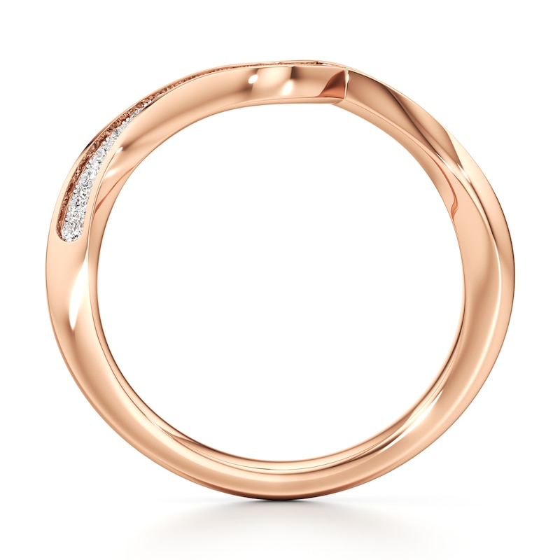 Main Image 2 of J'Lure Lab-Grown Diamond Contour Wedding Band 1/6 ct tw 18K Rose Gold