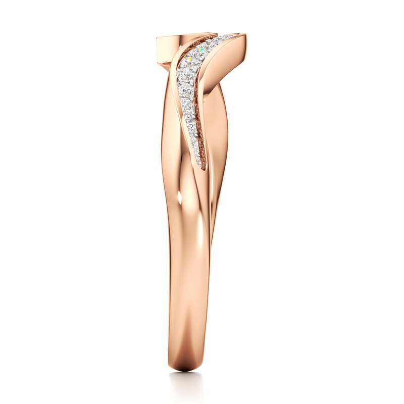 Main Image 3 of J'Lure Lab-Grown Diamond Contour Wedding Band 1/6 ct tw 18K Rose Gold
