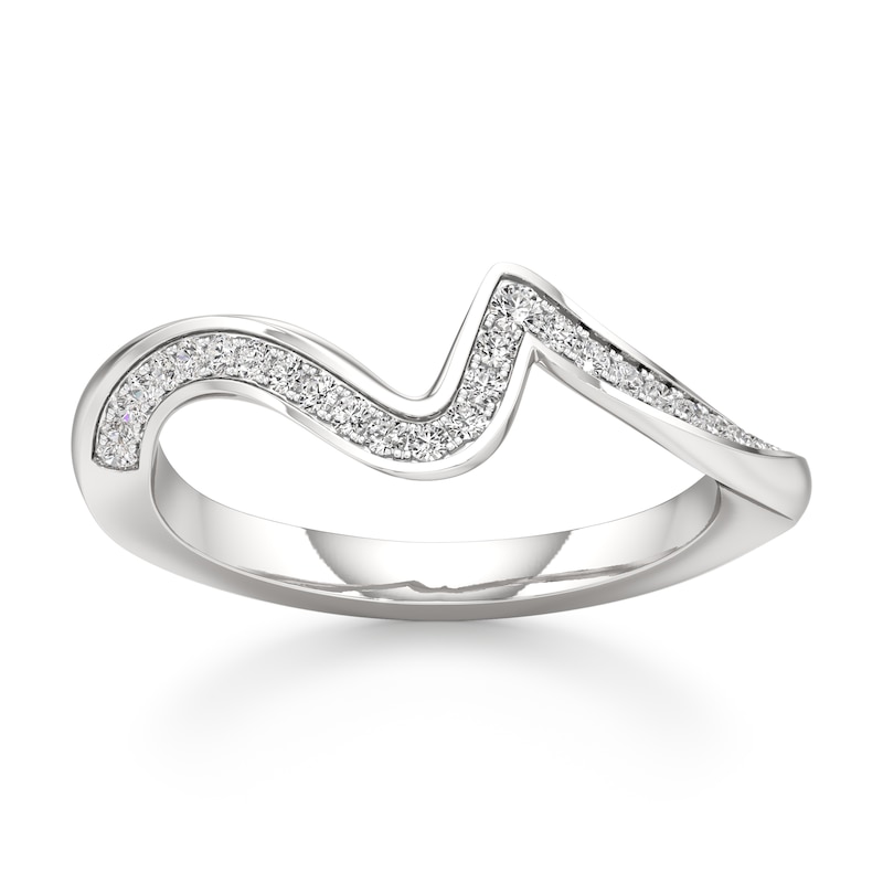 Main Image 1 of J'Lure Lab-Grown Diamond Contour Wedding Band 1/5 ct tw 18K White Gold