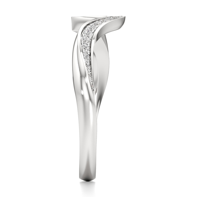 Main Image 3 of J'Lure Lab-Grown Diamond Contour Wedding Band 1/5 ct tw 18K White Gold