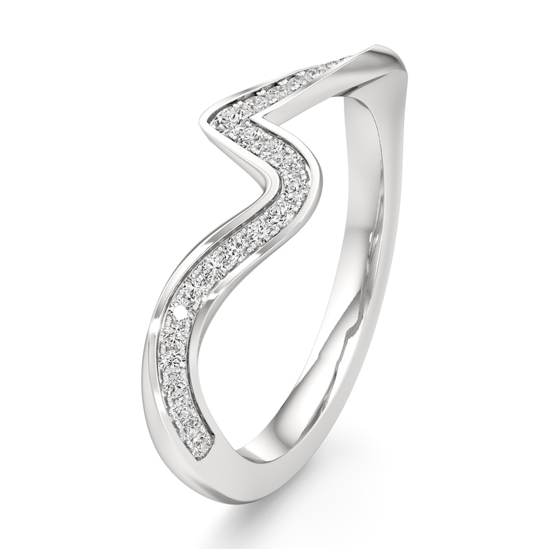 Main Image 4 of J'Lure Lab-Grown Diamond Contour Wedding Band 1/5 ct tw 18K White Gold