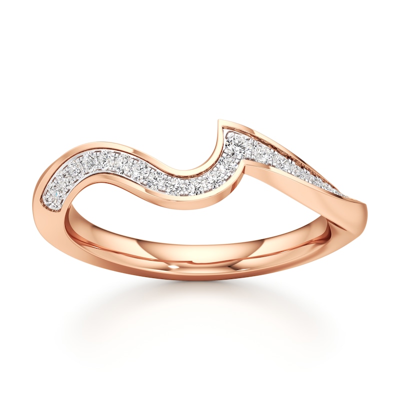 Main Image 1 of J'Lure Lab-Grown Diamond Contour Wedding Band 1/5 ct tw 18K Rose Gold