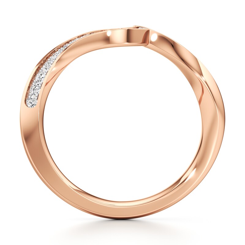 Main Image 2 of J'Lure Lab-Grown Diamond Contour Wedding Band 1/5 ct tw 18K Rose Gold