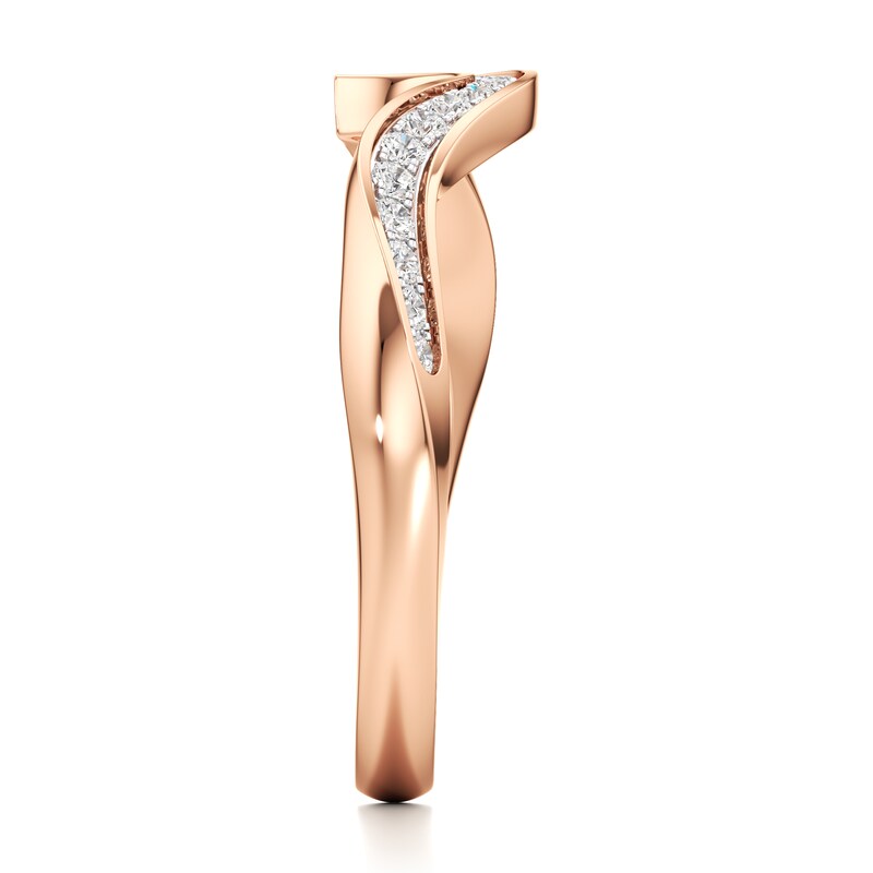 Main Image 3 of J'Lure Lab-Grown Diamond Contour Wedding Band 1/5 ct tw 18K Rose Gold