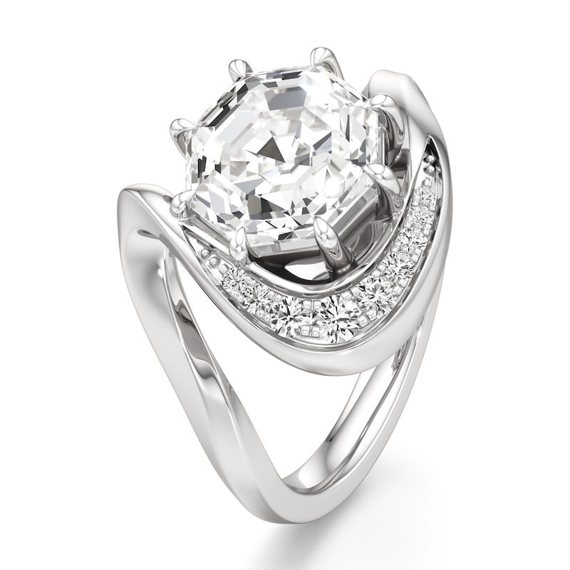 Main Image 4 of J'Lure Octagon Step-Cut Lab-Grown Diamond Engagement Ring 3 ct tw 18K White Gold