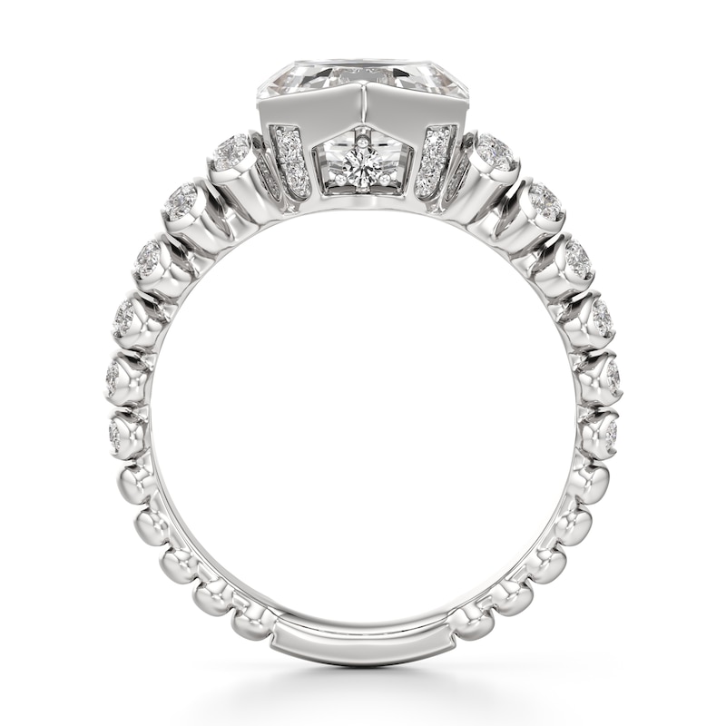 Main Image 2 of J'Lure Hexagon Step-Cut Lab-Grown Diamond Engagement Ring 3-1/2 ct tw 18K White Gold