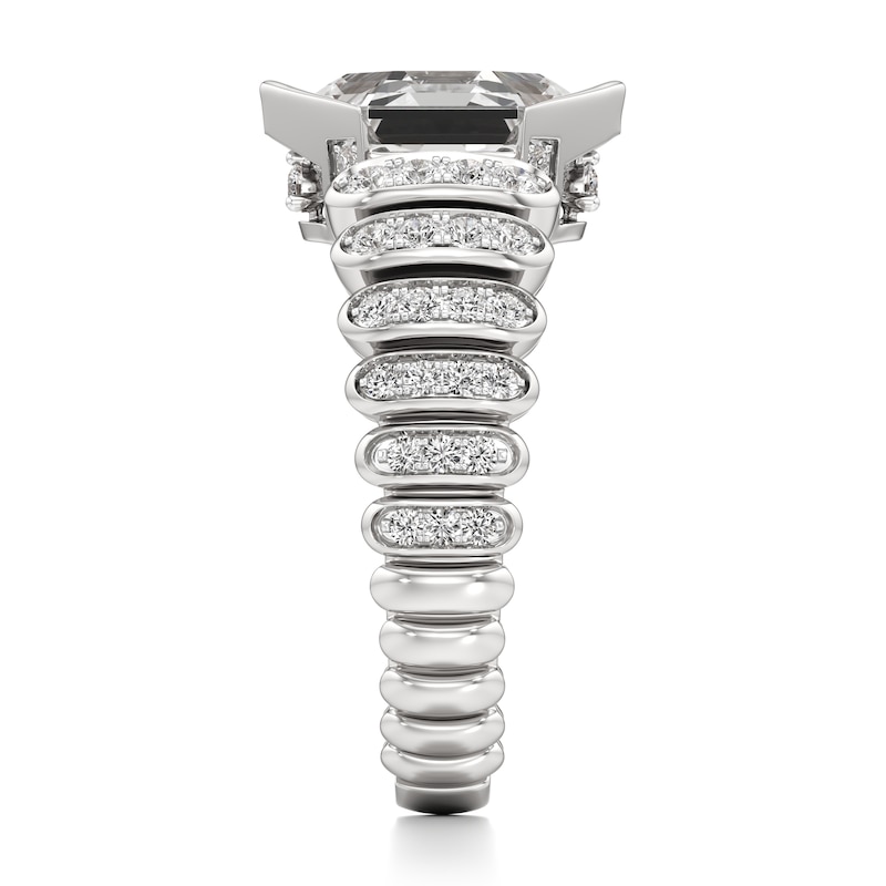 Main Image 3 of J'Lure Hexagon Step-Cut Lab-Grown Diamond Engagement Ring 3-1/2 ct tw 18K White Gold