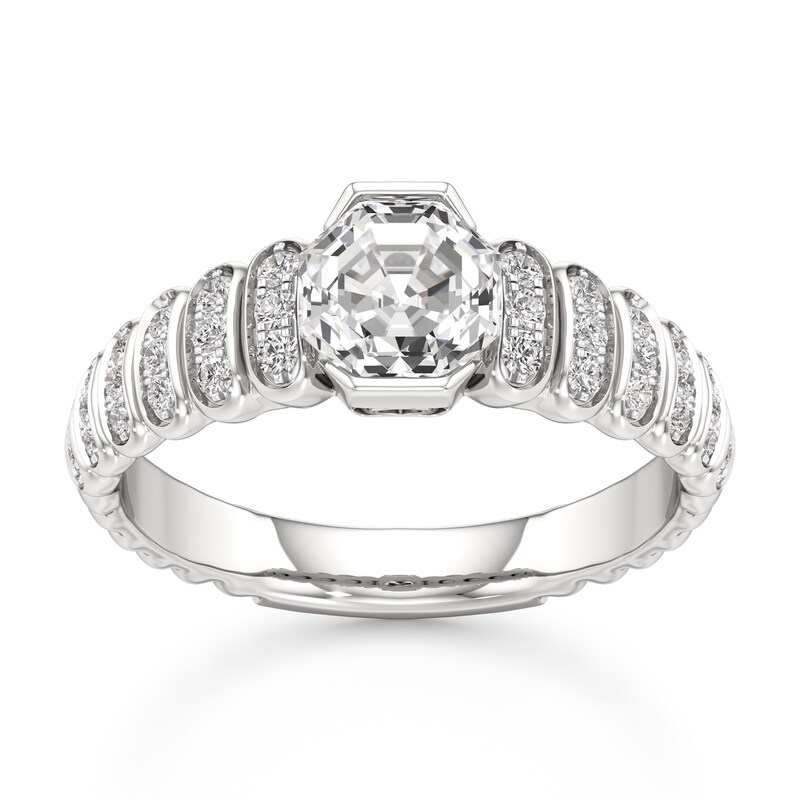 Main Image 1 of J'Lure Octagon Step-Cut Lab-Grown Diamond Engagement Ring 1-1/4 ct tw 18K White Gold