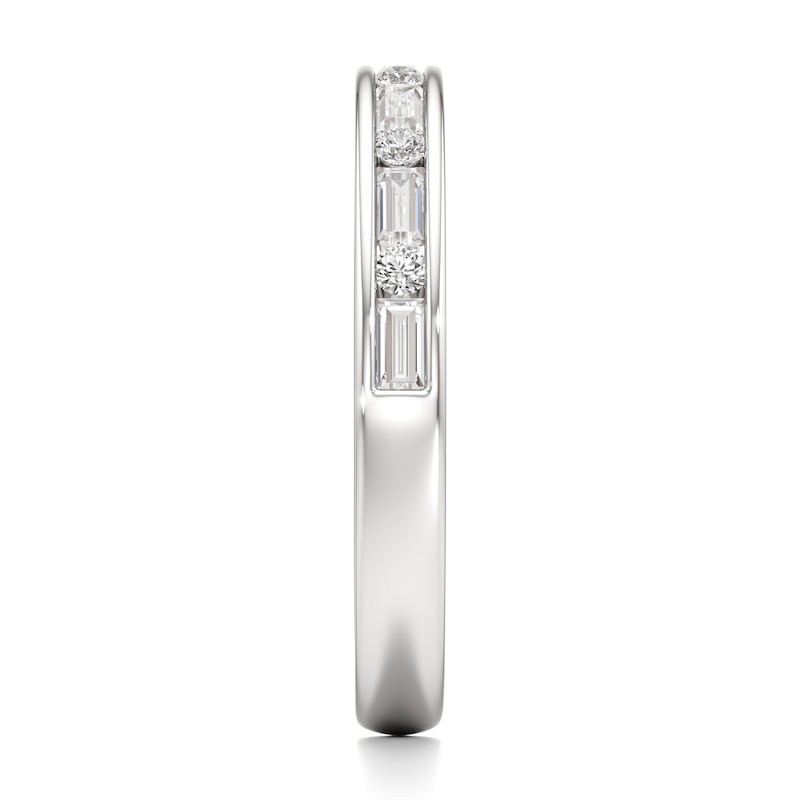 Main Image 3 of J'Lure Baguette & Round-Cut Lab-Grown Diamond Wedding Band 3/8 ct tw 18K White Gold