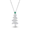 Thumbnail Image 1 of Lab-Created Emerald & White Lab-Created Sapphire Christmas Tree Sterling Silver 18"